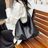 New Trendy Casual Soft PU Women's Handbags Solid Color Large Capacity Female Shoulder Bag Retro Tote Bag for Commute Shopping