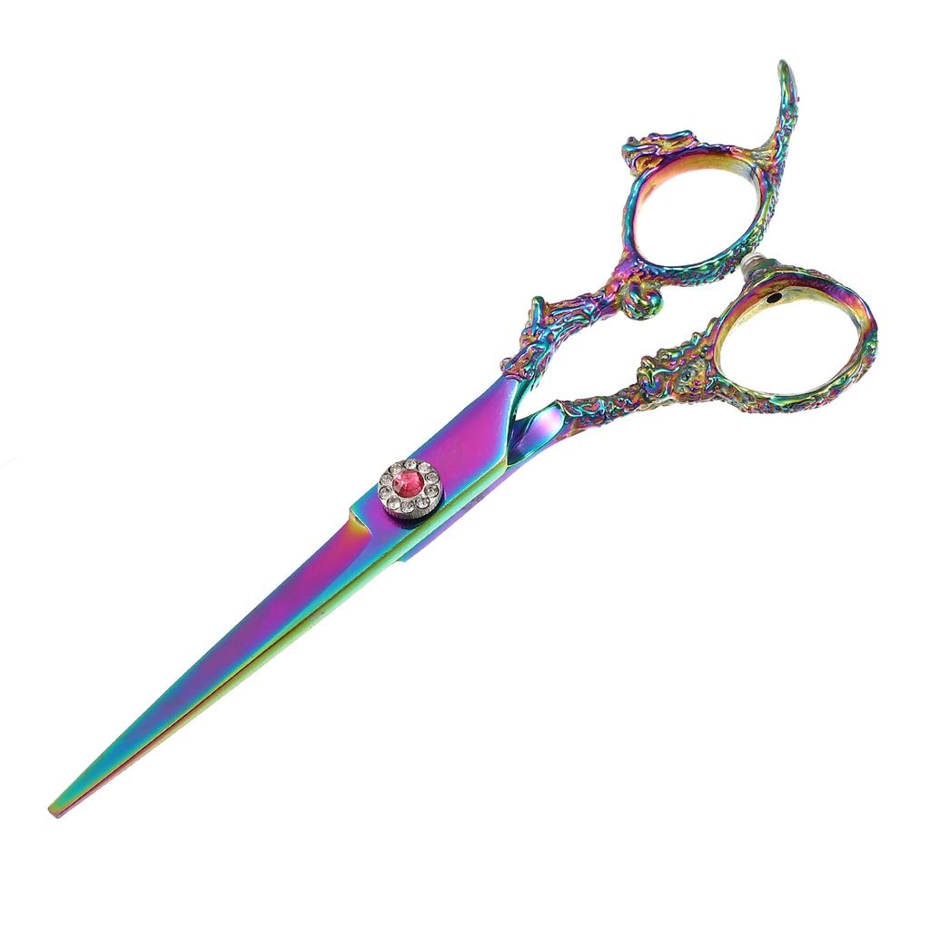 VOCOSTE Hair Scissors Hair Cutting Scissors Professional Barber Scissors Stainless Steel Razor 17cm Multicolor