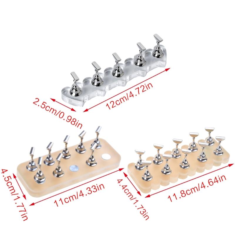 Durable Acrylic Nail Art Practice Stand Magnetic Fingernail Display Holder for False Nails