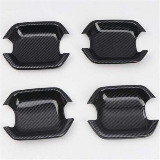 Carbon Fiber Door Handle Bowl Cover Trim For Mitsubishi Montero Pajero 2009-2021