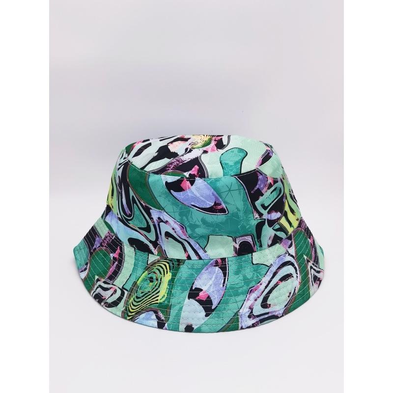Spring new creative printing camouflage pattern bucket hat women's summer outdoor leisure versatile sun hat