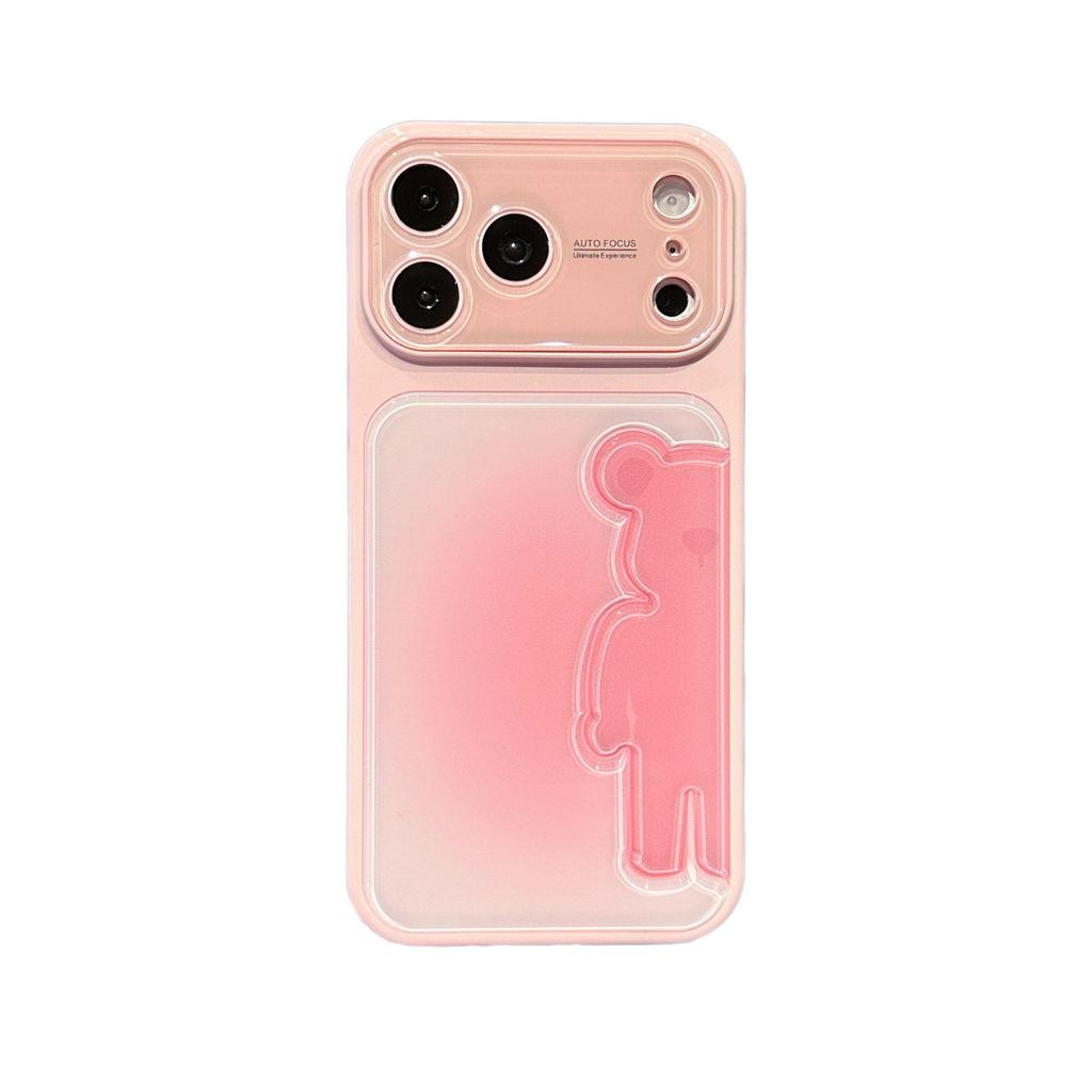 Gradient Bear 3D Cartoon Case for iPhone 17 Pro Max - Trendy Protective Cover