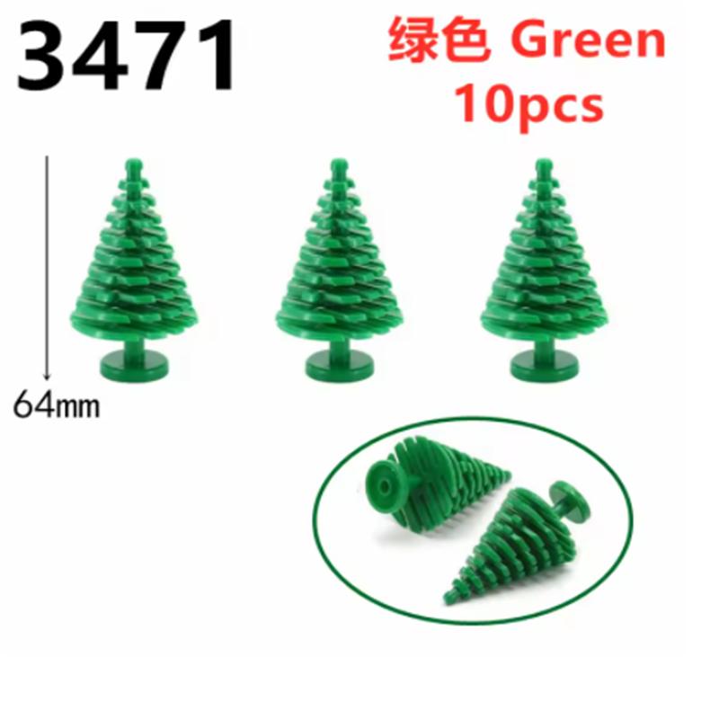Buildings Blocks Plants Tree Leaf Flower 32606 6064 2417 2423 3741 2435 33291 6255 DIY Compatible Parts Grass Bush Military City
