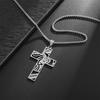 Religious Crucifix Pendant Necklace Adjustable Length Neckchain for Men and Women Stylish Faith Symbol Jewelry Accessory