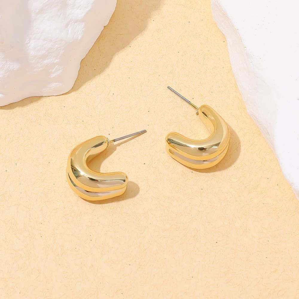 Geometric Personality Fashion Stud Earrings Ins European and American Acrylic Gold-plated Stud Earrings Set