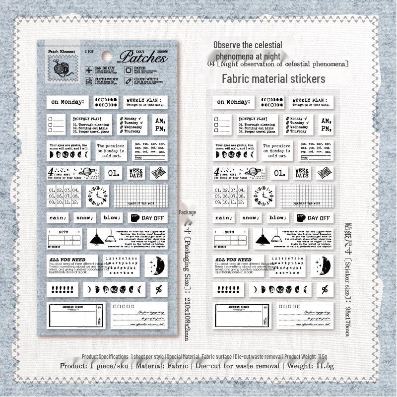 Yan Ji Retro Canvas Sticker Series: Original Collage Decorations in 6 Styles