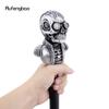 Silver Resin Skull Head Walking Cane Fashion Decorative Steel Stick Gentleman Elegant Cosplay Cane Knob Crosier 92cm