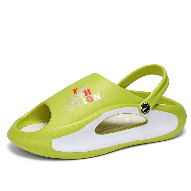 

Чоловічі тапочки на платформі з відкритим носком, нова літня мода, взуття з м’якою підошвою з EVA для чоловіків, нековзке взуття на відкритому повітрі, повсякденне чоловіче пляжне взуття 44 зелений