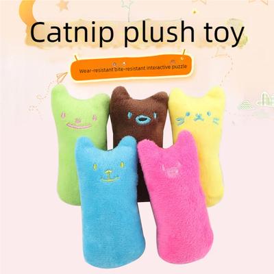 Teeth Grinding Catnip Toys Funny Interactive Plush Cat Toy Pet Kitten Chewing Vocal Toy Claws Thumb Bite Cat Mint For Cats