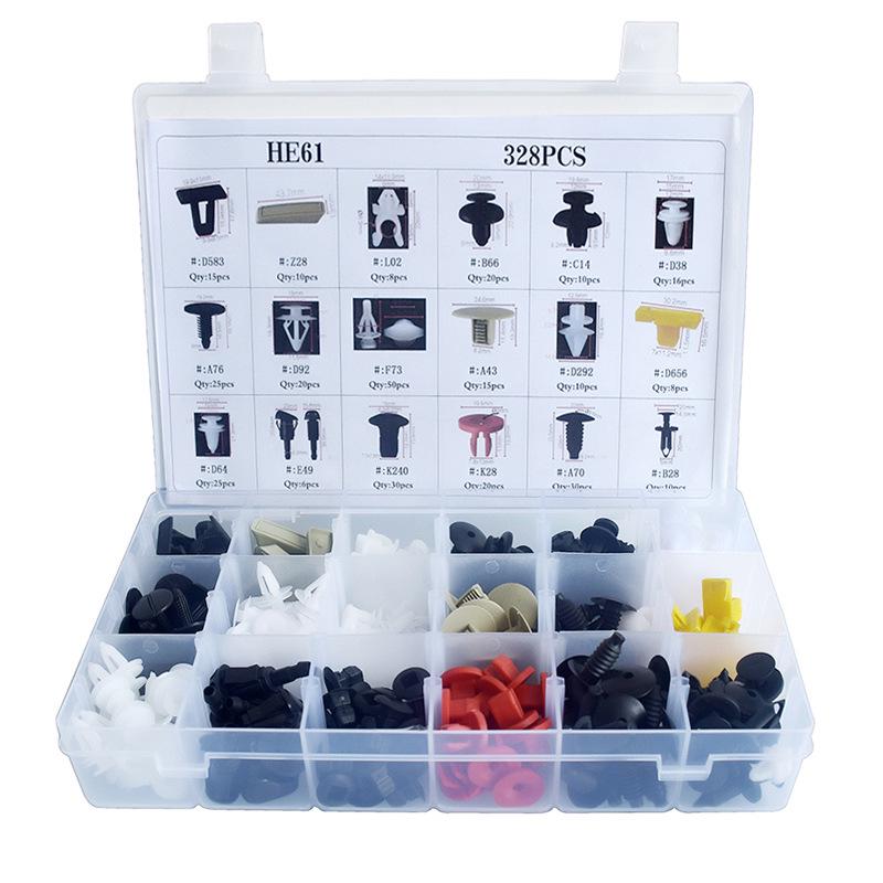 328-Piece HE61 Car Body Fastener Clips for Ford, Mitsubishi, Mazda, Chrysler