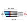 2.5 Inlet Exhaust Tips 2.5 To 4 Inch Exhaust Tip 12" Long Stainless Steel Universal Exhaust Tail Tip for 2.5" Outside Tailpipe