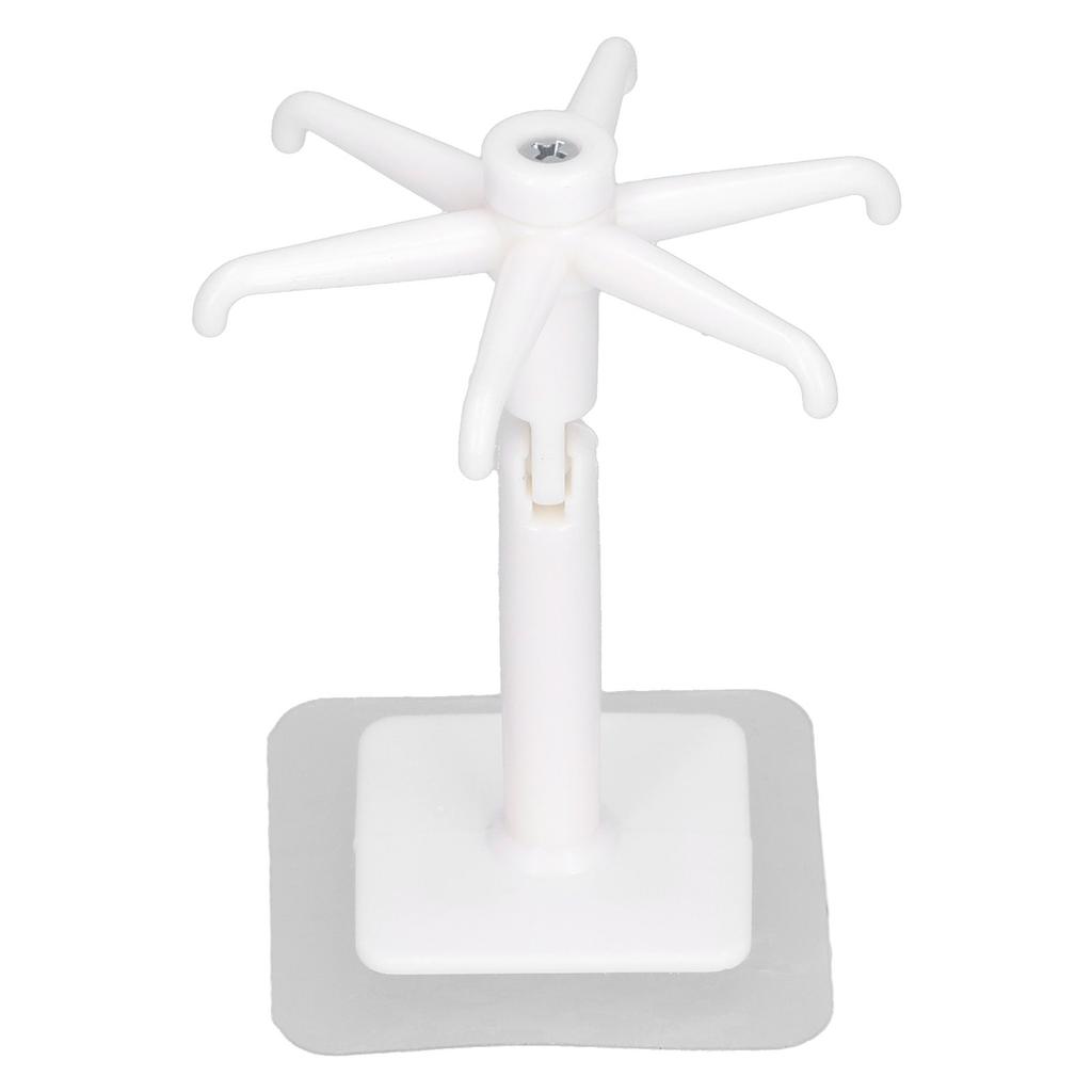 No Punch Unique Shape Hook Rotatable Storage Holder Wall Hanger for Home Bathroom(White )