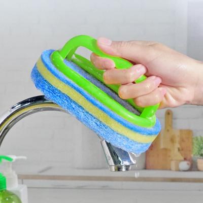 Reinigungspinsel Schwamm Kunststoff Handgefertigtes Design Küchenreinigungsschwamm Einfach zu bedienen Haushaltsreinigungswerkzeug