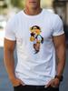 Summer Mens Casual Street Style Elastic Round Neck Tshirt with Teddy Bear Pattern Made of Pure Cotton Comfortable
