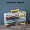 Toolbox Small Parts Screwdrivers Wrenches Transparent Storage Box with Adjustable Compartments Impact-Resistant Organizer Case