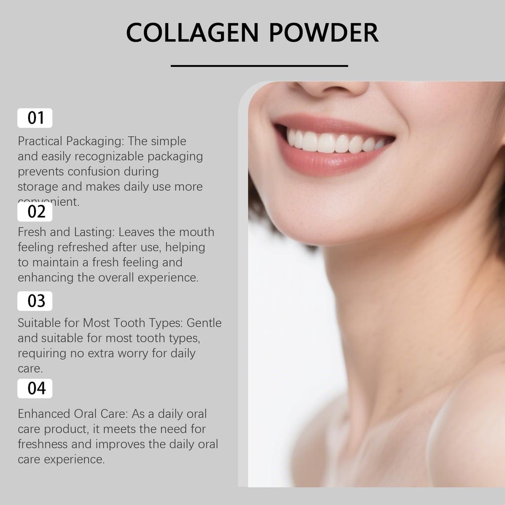 Collagen Brightening Tooth Powder Soothe Gums Removing Dental Plaque Fresh Breath Relieve Dental Caries Oral Care Teeth Powder