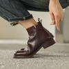 Fashion 2025 Autumn Women Shoes Genuine Leather Chelsea Boots Retro Women Boots Winter Ankle Boots Chunky Western Boots  ladies shoes