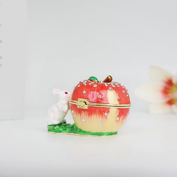 Charming Enamel Squirrel Fruit Designed Alloy Jewelry Box Jewelry Organizers Ideal For Gift Giving And Home Decors