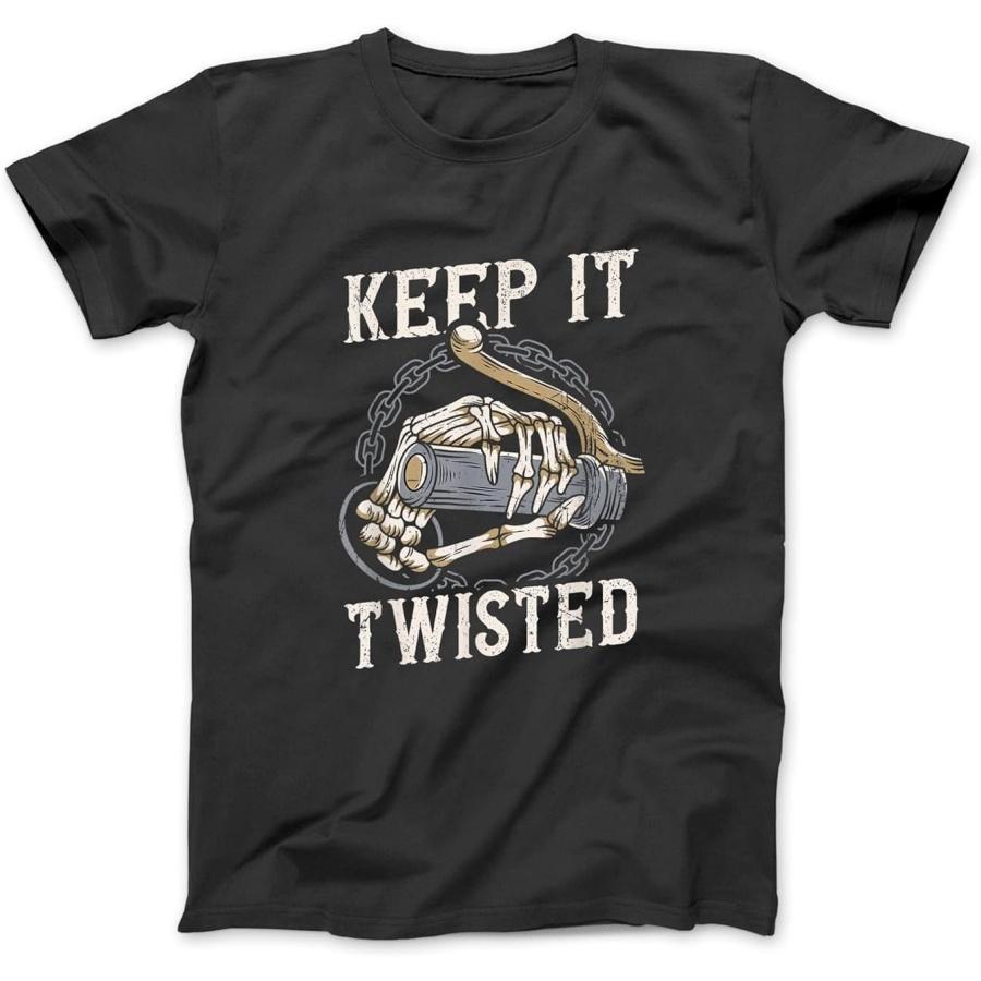 Keep It Twisted - Vintage Motorcycle T-Shirt Sweatshirt Hoodie for Men Women Kids Made in Canada Black S
