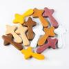 1PC Wooden Cross Solid Wood Cross Wooden Crafts Decorative Handlebars Prayer Pine Cross