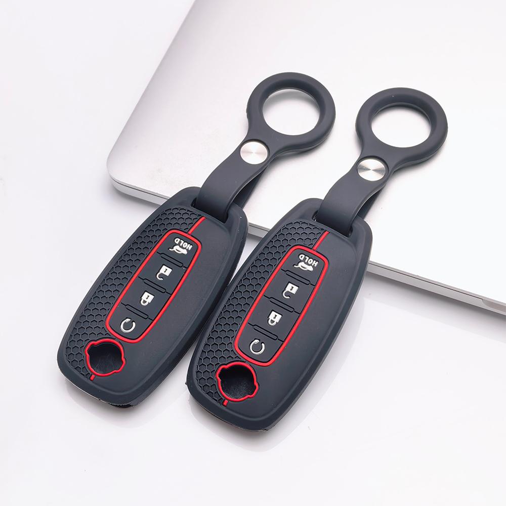Key Fob Cover for Nissan Sentra Altima Models Rogue with Keychain Anti-Scratch Surface Shockproof Structure Soft Grip Texture Easy Install Design