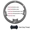 Hand Sewing Car Braid On Steering Wheel Cover For Suzuki Ignis 2016-   2024 Beige Dark Gray Microfiber Leather