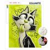 Pearl Painting Diy Sticky Diamond Creative Black White Cat Green Heart Wall Art Diamond Painting Kit Living Room Hanging Painting