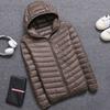 Men's Casual Solid Color Hooded Cotton-padded Jacket for Autumn and Winter, Warm Down Jacket