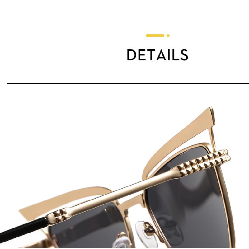 Women's sunglasses, fashionable metal cat eye sunglasses.