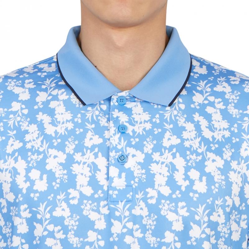 Zipore Golfwear Men S Collar ShorT Sleeve T ShirT g4mS23k061 Cielo