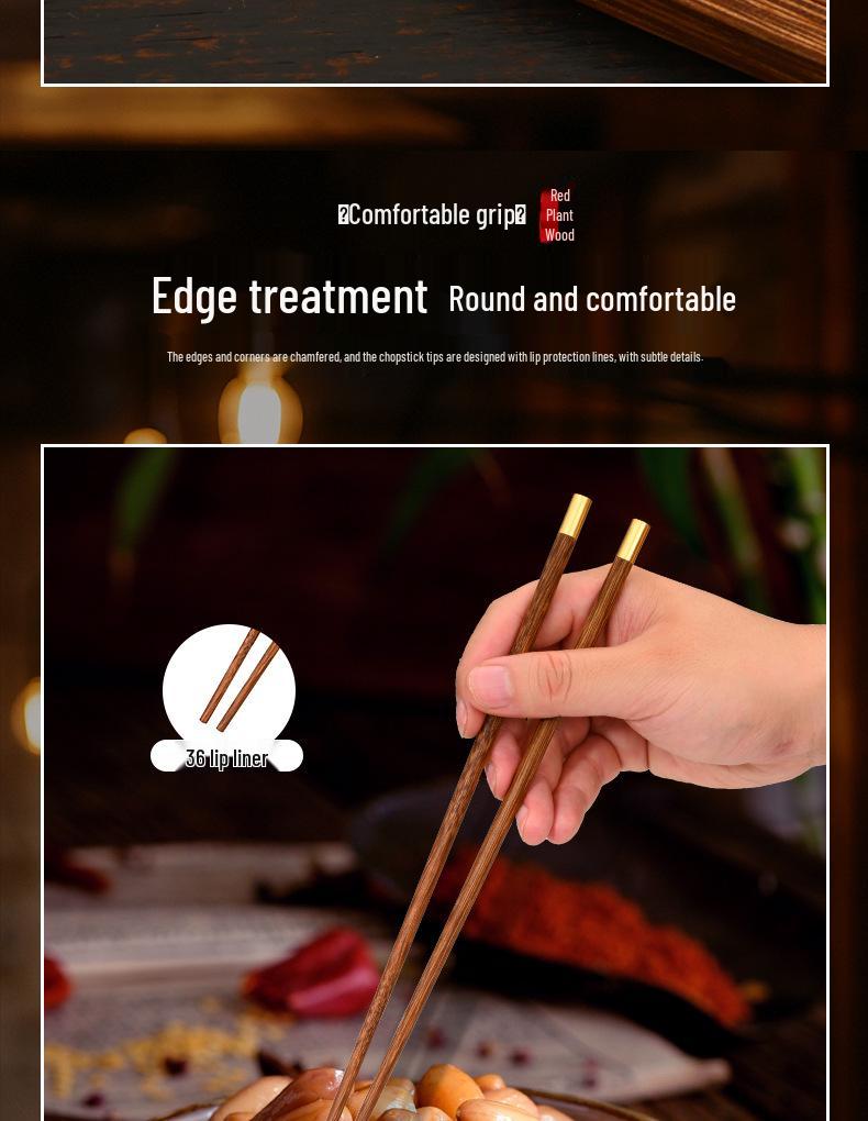 Chinese-Style Solid Wood Chopsticks - 10 Pairs Gift Box for Clients & Souvenirs