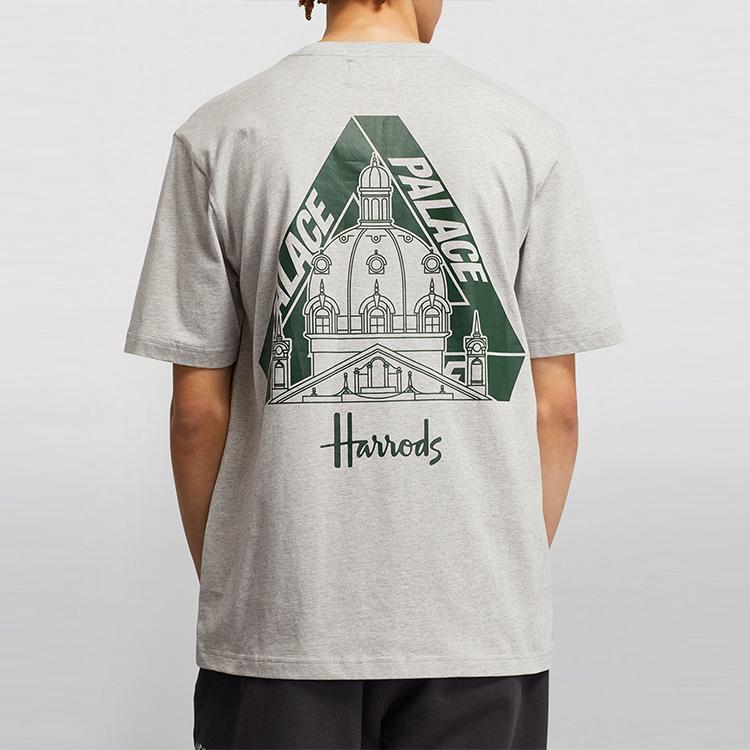 Palace X Harrods Co-Branded FW21 Logo Print Short Sleeve T-Shirt Men Tops Grey PAL-FW21-001
