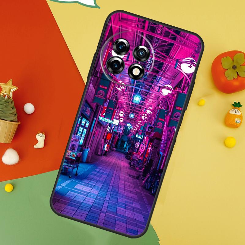 Japanese Night City Aesthetic Back Case For OnePlus 15 13R 13 13T 12 12R 11 10 10T 8T Nord CE 5 2 3 4 Lite N20 N30 Cover