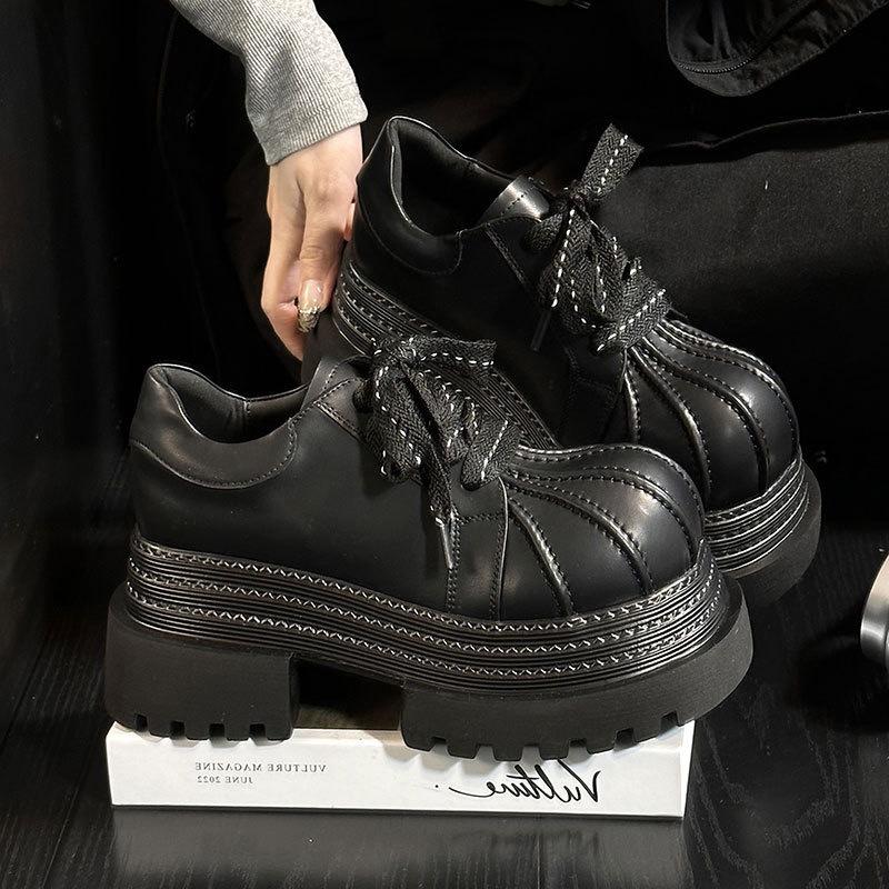 Thick-soled muffin heightens shell head big head shoes children small man 2025 spring and autumn new popular casual shoes