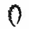 Women French Sparkling Pearl Wavy Headband, High Skull Top Toothed Hair Band, Non-slip External Wear Pressure-Reducing Hair Accessory
