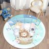 Cartoon Animal Pattern Circular Carpet Home Living Room Bedroom Bathroom Children's Room Decoration Non Slip Carpet