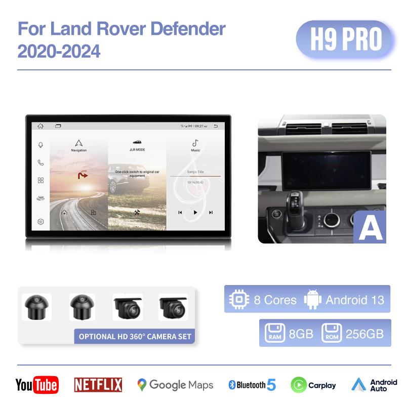 13.3 "For Land Rover Defender 2020-2025 Multimedia Video Player GPS Navigation Radio CarPlay Android13 8+256G
