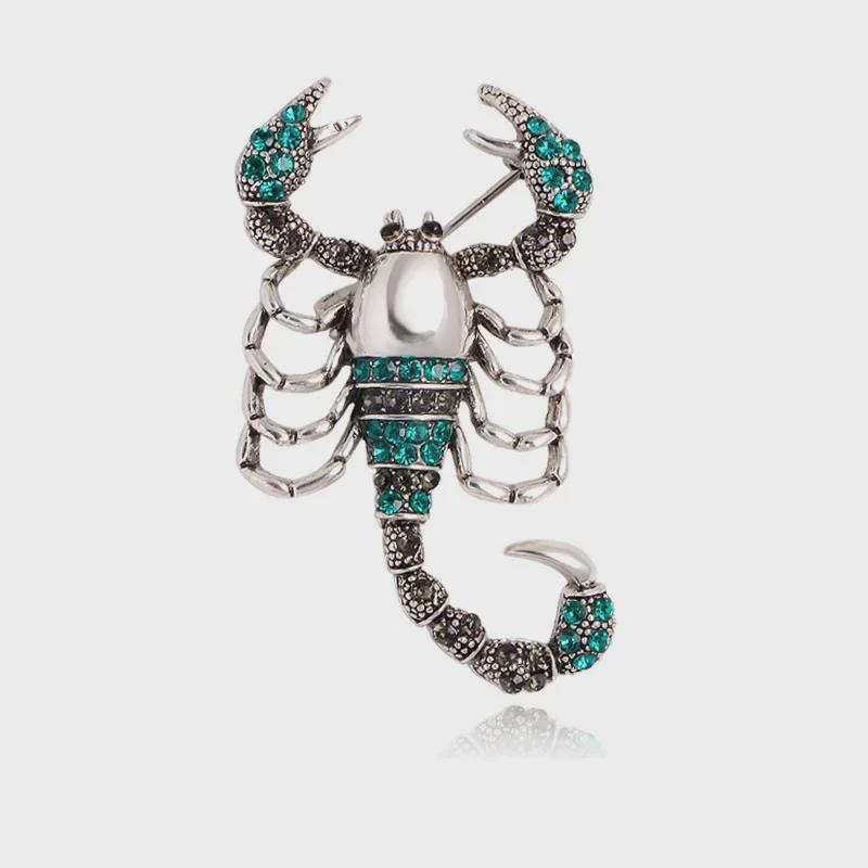 Retro European & American Rhinestone Scorpion Brooch - Creative Alloy Design