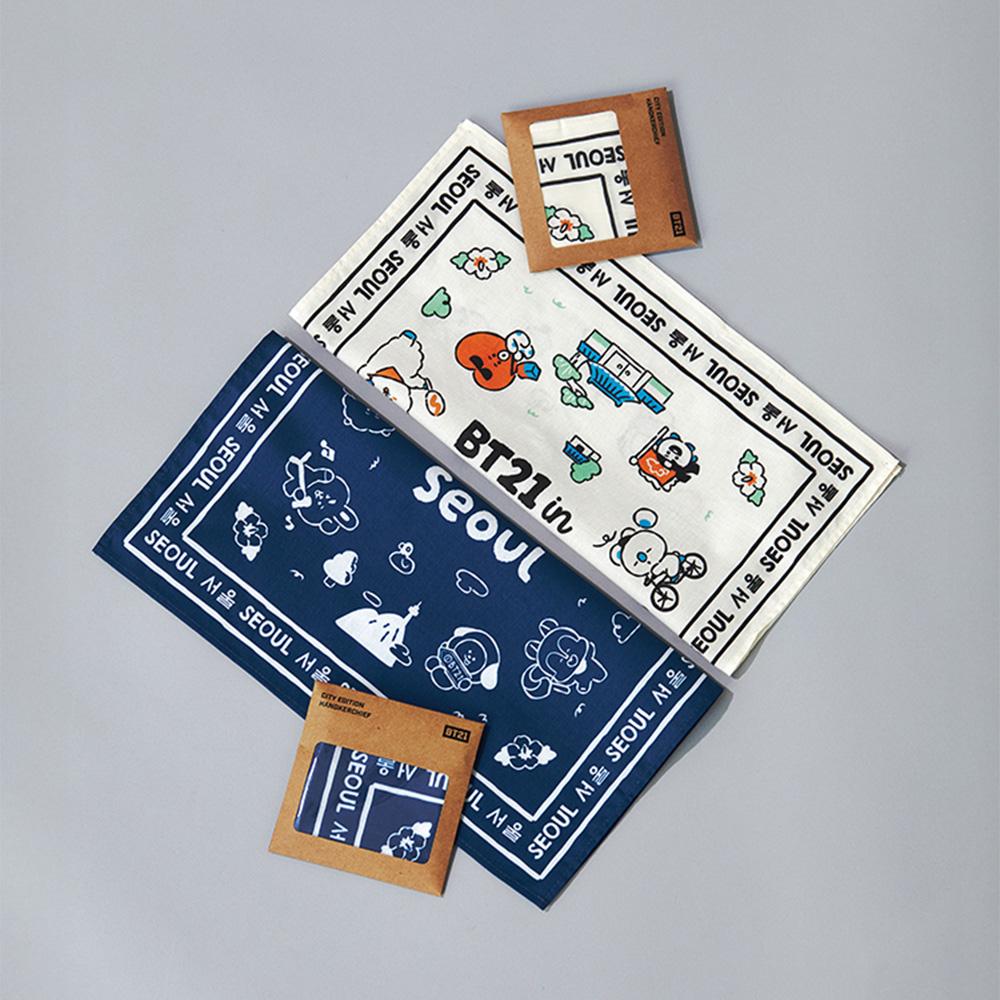 

BT21 Seoul Edition Handkerchief - Soft & Stylish K-Pop Accessory Ivory