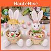 Adorable Easter Bunny Plush Toy Basket Colorful Egg Storage For Holiday Decorations