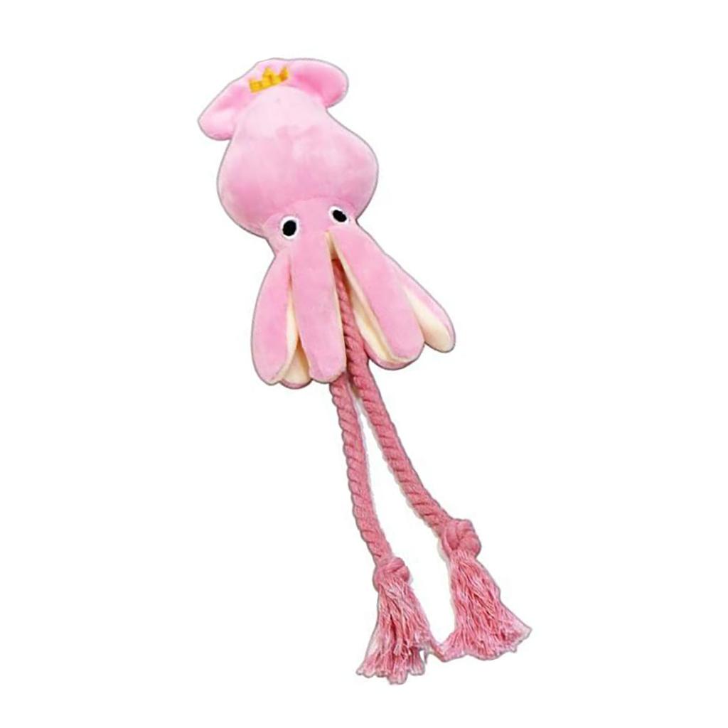 Giocattolo di peluche per cani a forma di polpo, colori vivaci, giocattolo di peluche interattivo per cani con corda per