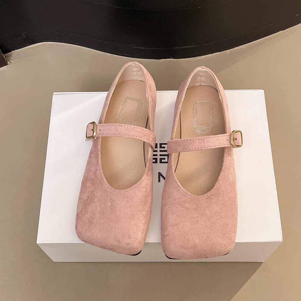 Retro Square Head Baotou Half Slippers Women's 2025 Spring New One-pedal Lazy Casual Flat Bottom Birken Baotou Drag