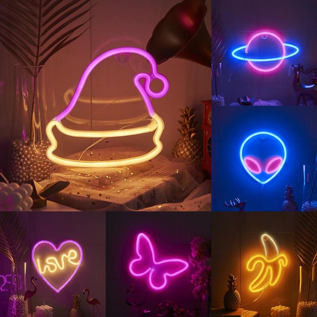 Whimsical Led Butterfly Alien Planet Night Light Charming Neon Decorative Lamp