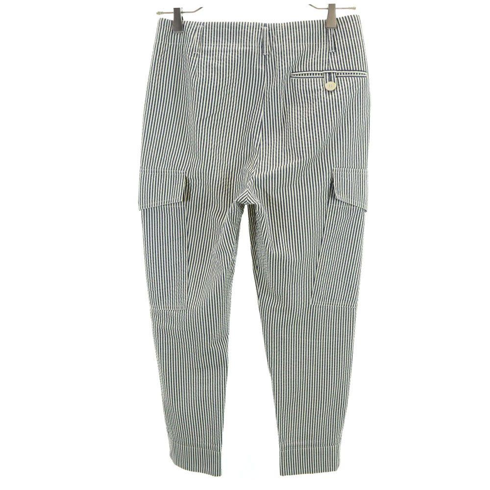 Stella McCartney Striped Pattern cargo pants 36 Navy x Ivory Button fly Women Used