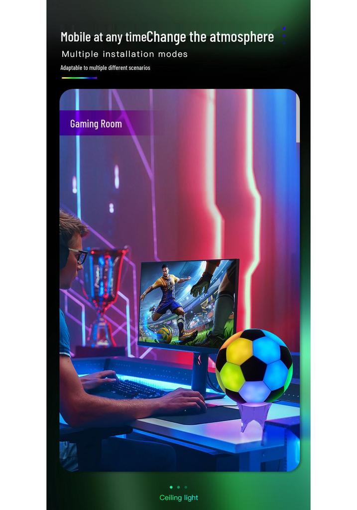 Rechargeable Touch-Control Smart Football Lamp: Night Light & Outdoor Camping Atmosphere Light