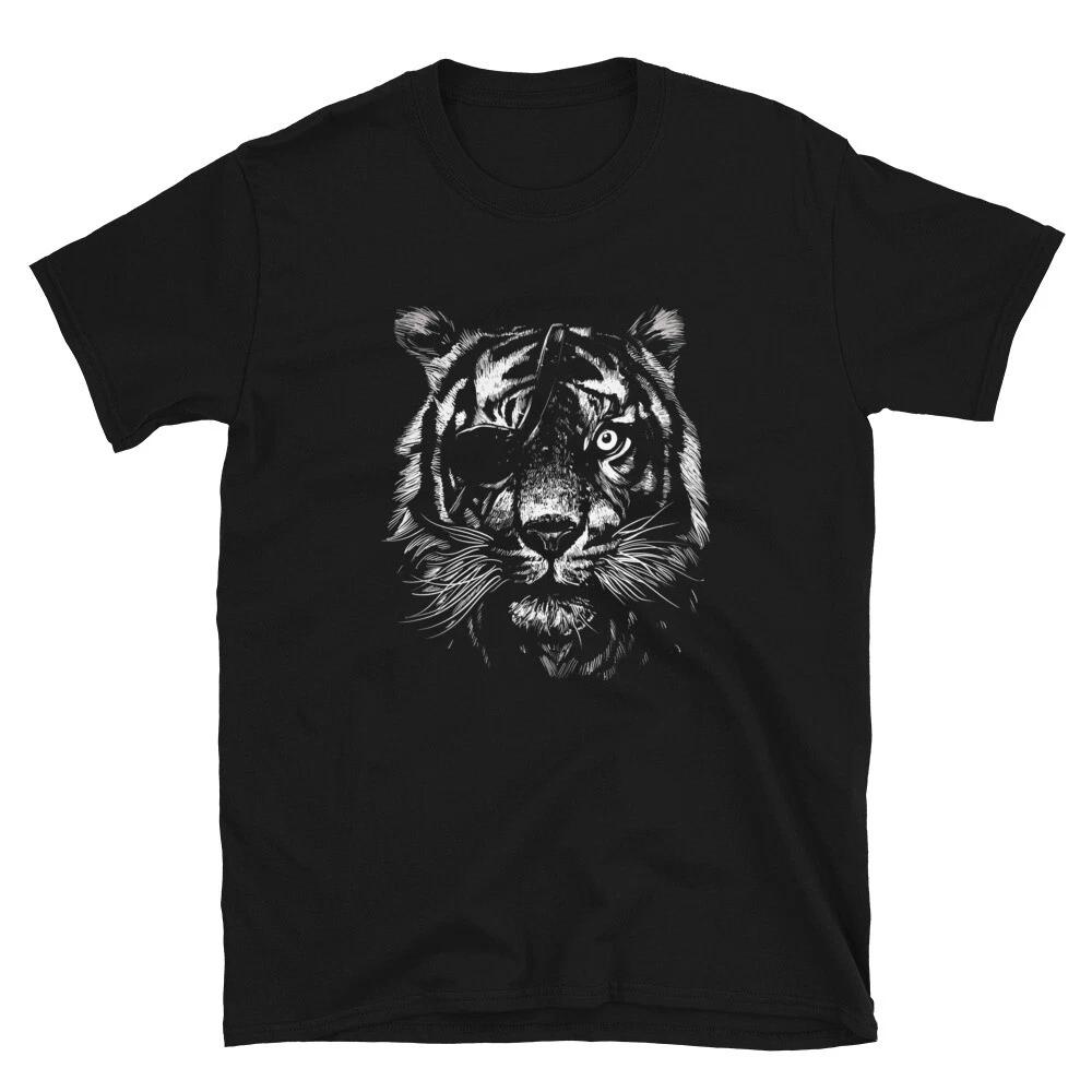Tiger With An Eyepatch Cool Graphic T-Shirt XL