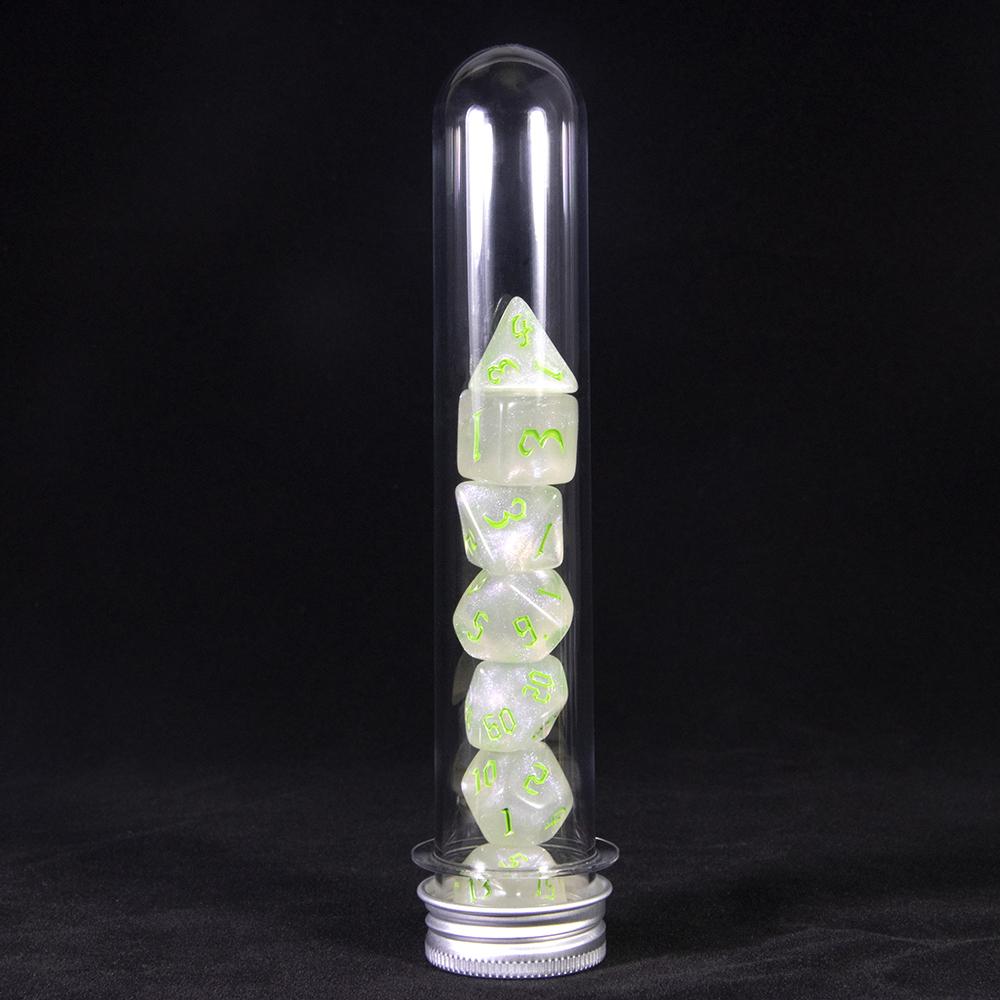 RPG Dice Set 7pcs DND Game Polyhedral D&D Dice with Tube for Role Playing Game Board Game Math Teaching