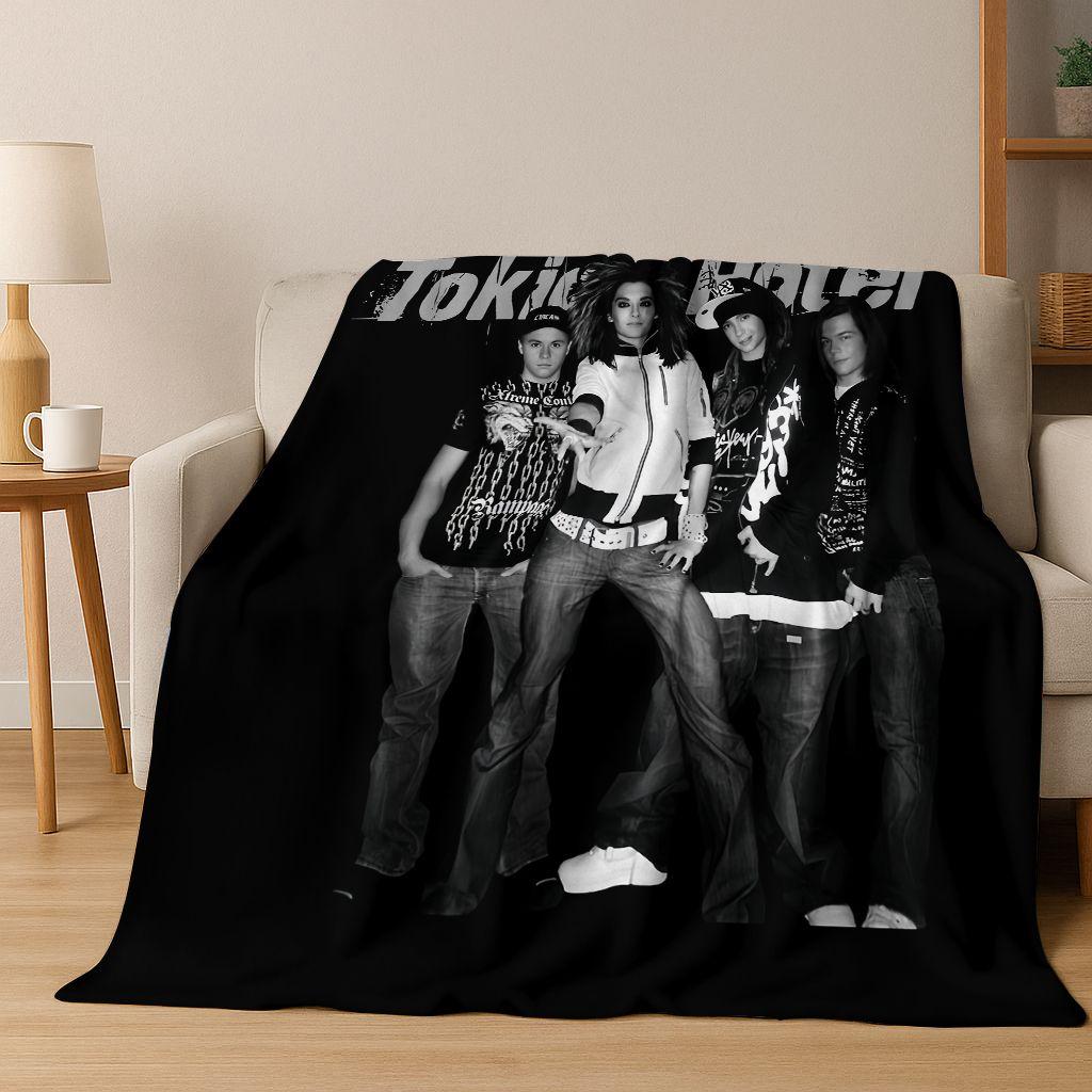 Coperta in Flanella Artistica Tokio Hotel Bill Tom Kaulitz Rock Music, Morbida e Accogliente Coperta da Divano/Letto per Casa Camera da Letto Coperta Regalo