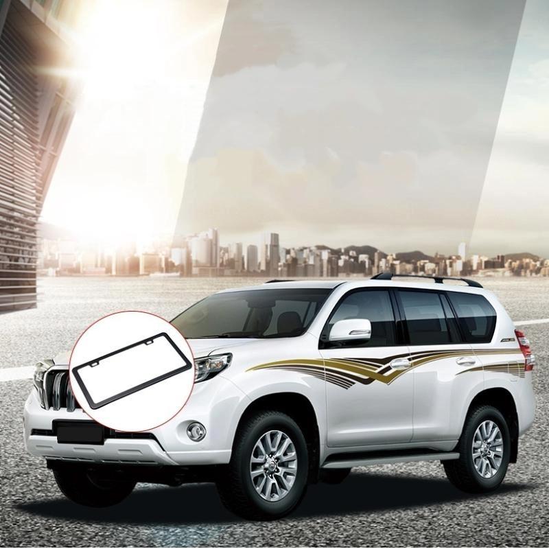 Black Silver Bracket W/ Screws Universal American License Plate Frame Auto AccessoryFiber Number Plate TAG Cover For Front Rear