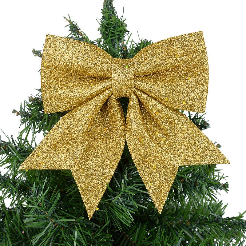 21cm Big Christmas Glitter Bows Xmas Tree Hanging Ornaments Topper 2024 Christmas Decoration for Home Navidad 2025 New Year Gift